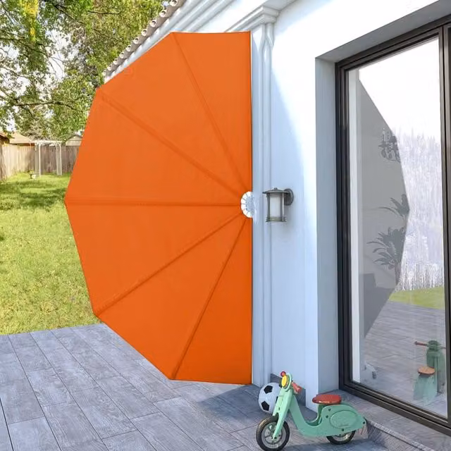 Berkfield Home Collapsible Terrace Side Awning in Orange Polyester and Steel, 200 cm