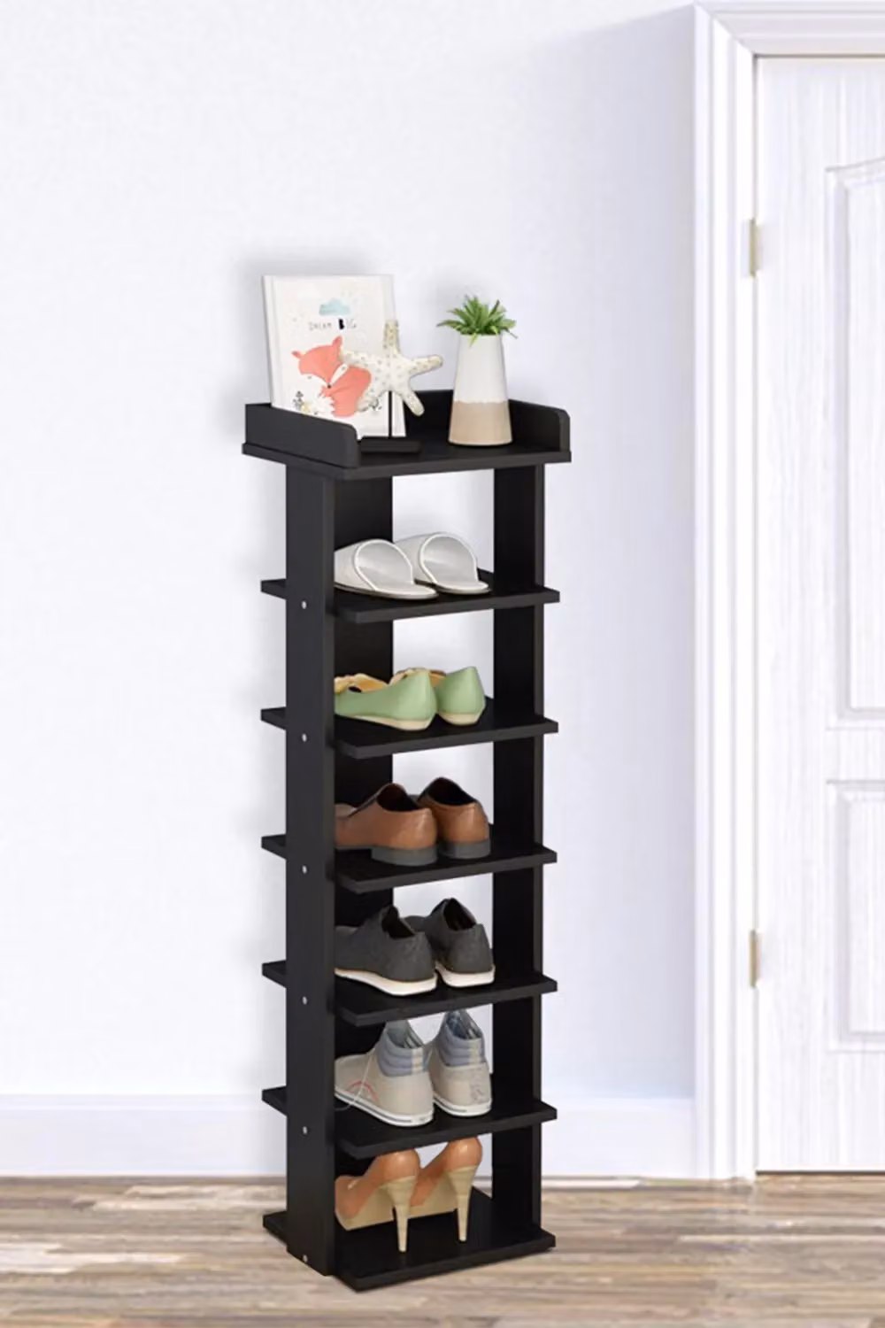 Living and Home 7-Tier Black Shoe Rack Organizer and Storage Stand – 2
