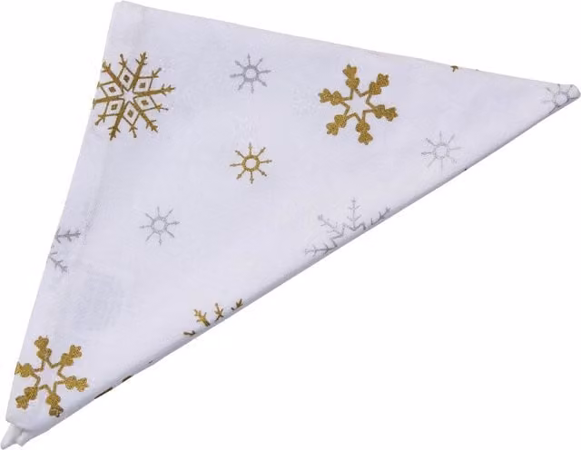 Homescapes Christmas Snowflake Cotton Napkin Set, 4 Pack, White