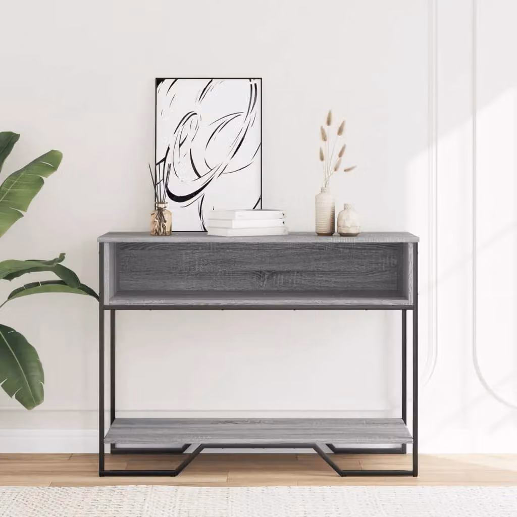 Berkfield Home Grey Sonoma Console Table, W: 100 cm, D: 35 cm, H: 74.5 cm – 3