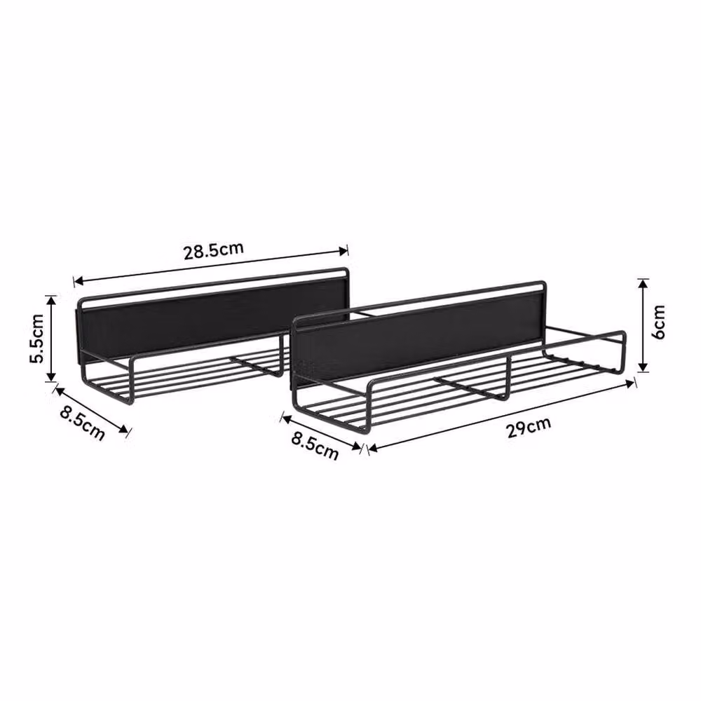 PAWNORA 2-Pack Magnetic Metal Spice Racks with Shelves in Black – 1