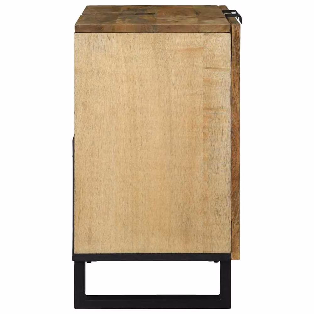 Berkfield Home Sink Cabinet in Brown and Beige, Solid Mango and Engineered Wood, W: 62 cm, D: 33 cm, H: 58 cm – 4