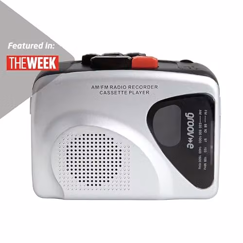 Groov-e Retro Personal Cassette Player and Recorder with AM/FM Radio, Built-in Speaker and Microphone, Silver – 2