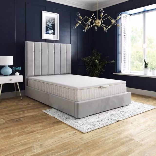 DS Living Super King Memory Foam Mattress Topper in White, 5cm Thick, W/D/H: 200 x 200 cm