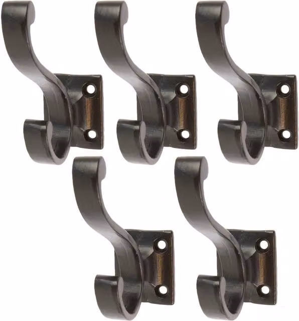 Hammer and Tongs Matt Black Powder-Coated Iron Wall Hook, Pack of 5 – 3