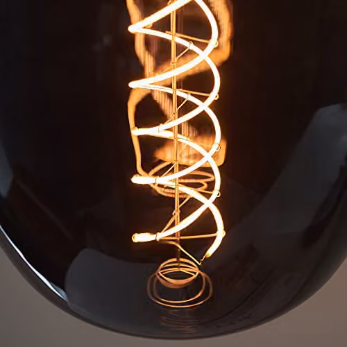 Loops 4W E27 LED Filament Lamp with Grey Smoked Glass Globe, 50 Lumen, 1800K Warm White – 4