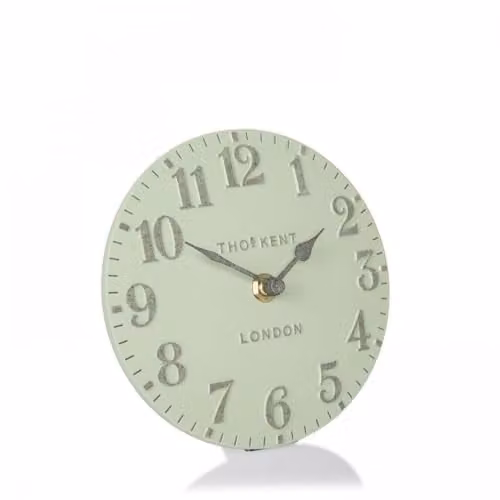 Thomas Kent Arabic Pearl Green Mantel Clock with Silent Quartz Movement, W/D/H: 15 x 15 x 5 cm – 1