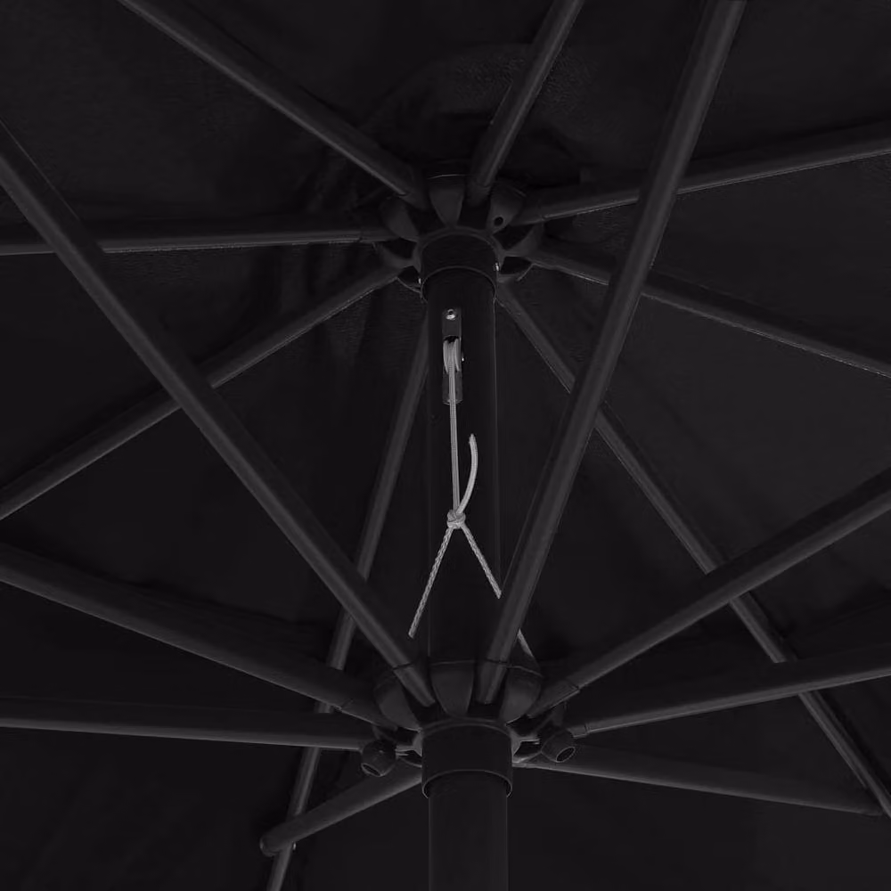 Berkfield Home Outdoor Parasol with Metal Pole, Black, Diameter: 400 cm – 3