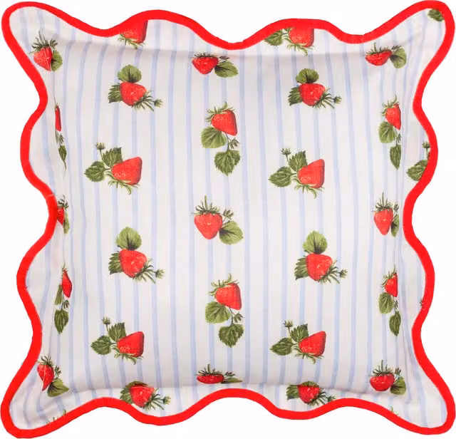 Make it a Home Striped Strawberry Outdoor Cushion in Blue and Multicolour
