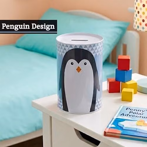 Premier Housewares Parker The Penguin Large Money Tin in Blue – 3