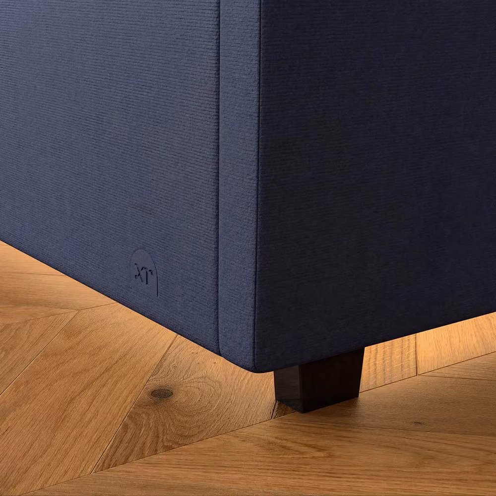 X Rocker Maisie Velvet Upholstered Ottoman Bed with Under-Bed LED Lighting in Blue, W/D/H: 140 x 200 cm – 2
