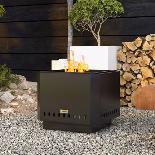 Outsunny Smokeless Wood Burning Fire Pit in Black, Diameter: 48 cm – 6