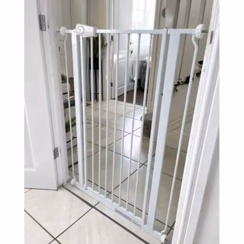 Safetots Extra Tall Metal Pressure Fit Safety Gate in White, Height: 104 cm, Width: 75 cm - 82.6 cm – 3