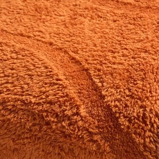 OHS Tufted Contour Teddy Fleece Throw in Rust Orange, W: 125 cm