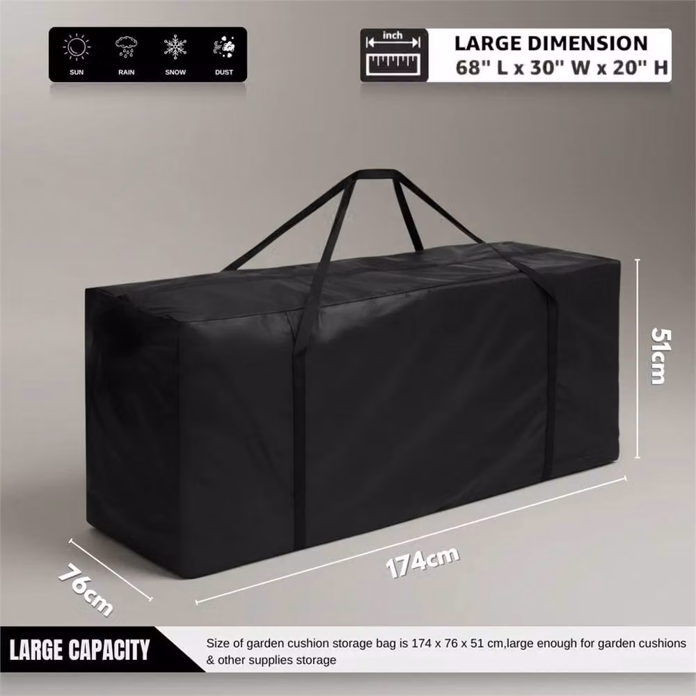 Nordara XL Waterproof Outdoor Cushion Storage Bag in Black – 2