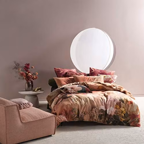 Linen House Floraine Botanical Cotton Pillowcase Sham, Multicolour, W/D/H: 65 x 65 x 65 cm