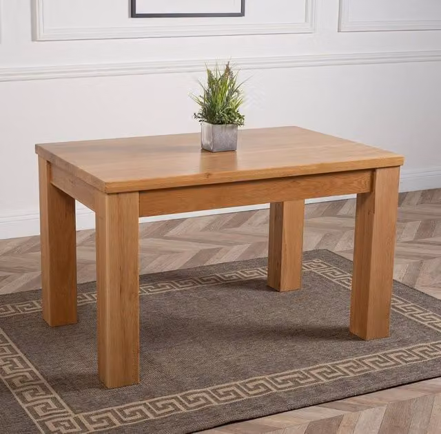 Thats Furniture Dakot Solid Oak Small Rectangular Dining Table in Light Oak, W/D/H: 127 x 77 x 82 cm – 1