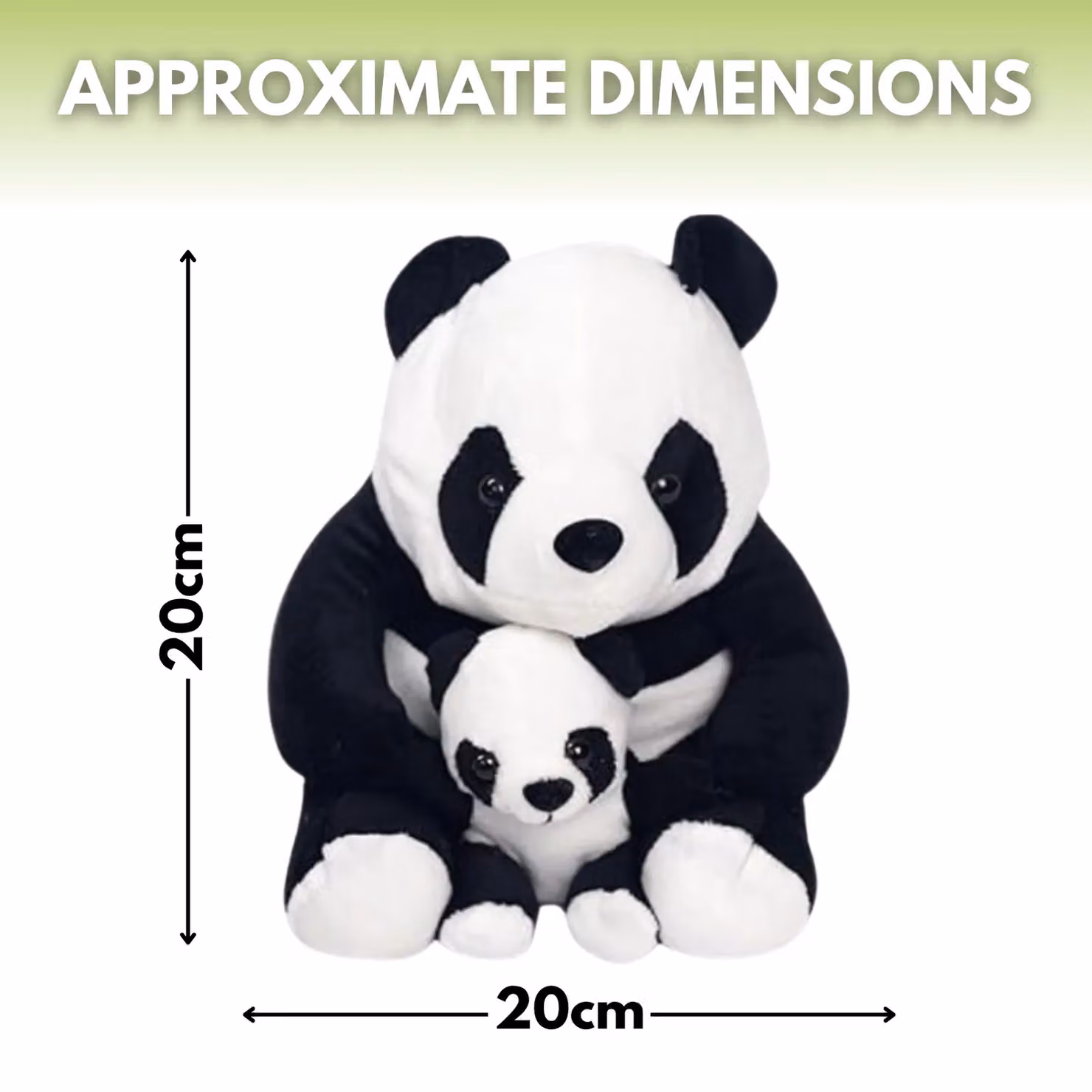 Marco Paul Large Weighted Plush Panda Duo Door Stopper, 1.5kg, Black – 2
