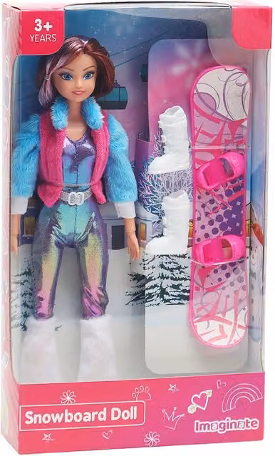 Imaginate Snowboard Doll in Multicolour