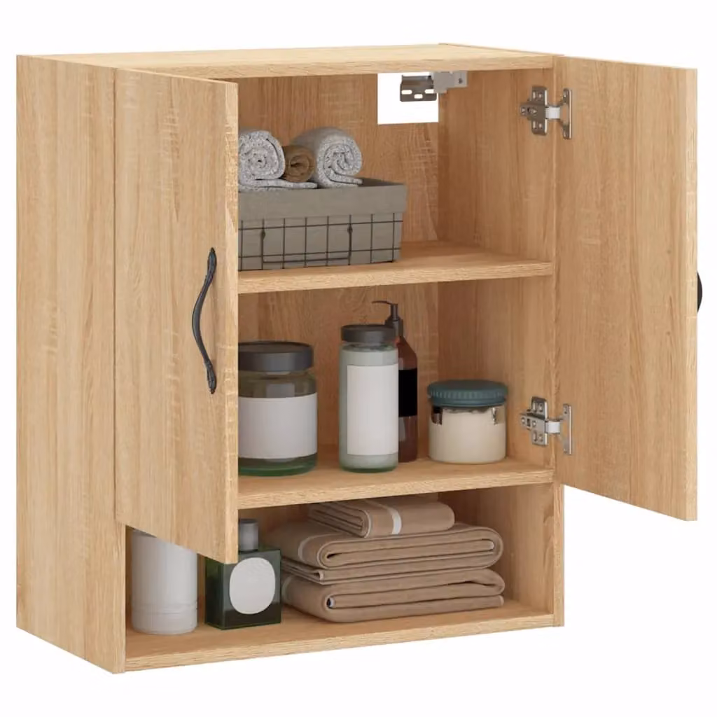 Berkfield Home Sonoma Oak Wall Cabinet in Brown, W/D/H: 60 x 31 x 70 cm – 3