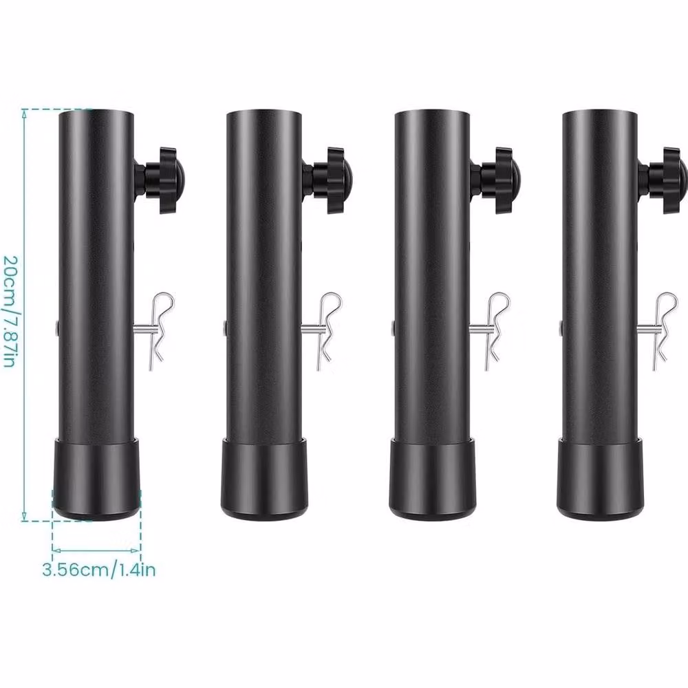 NESTLUNE 4-Piece Heavy Duty Steel Folding Table Leg Extenders in Black, 20 cm – 4