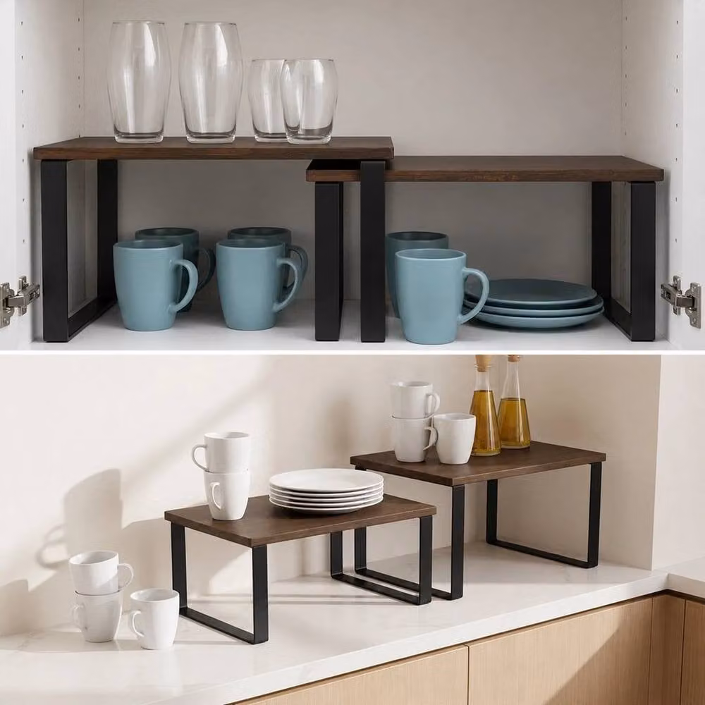 Kelvenix Brown Modern Spice Rack Set of 2 – 3