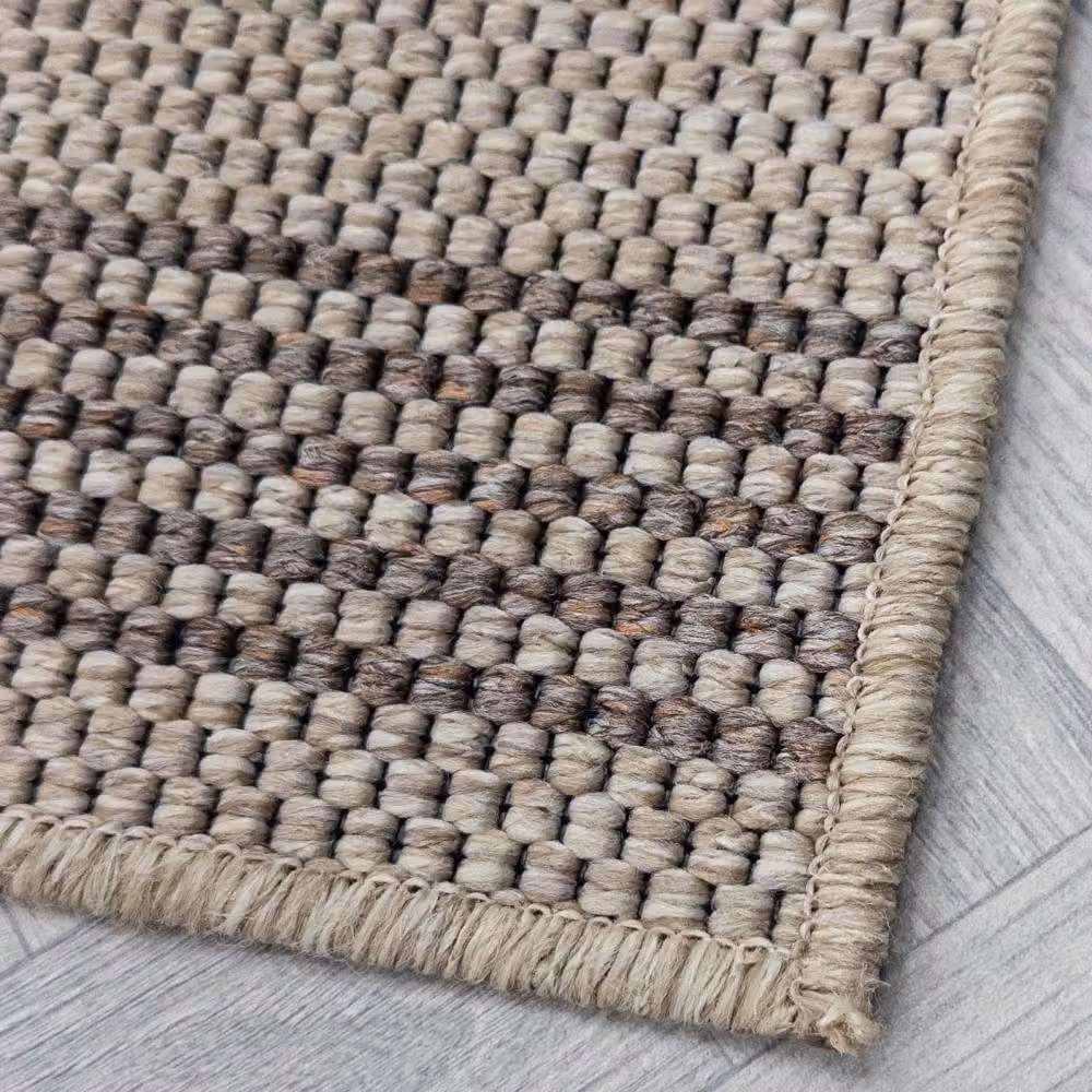 runrug Loop Pile Hallway Runner Rug in Beige, W: 80 cm, L: 210 cm, Thickness: 0.5 cm – 4