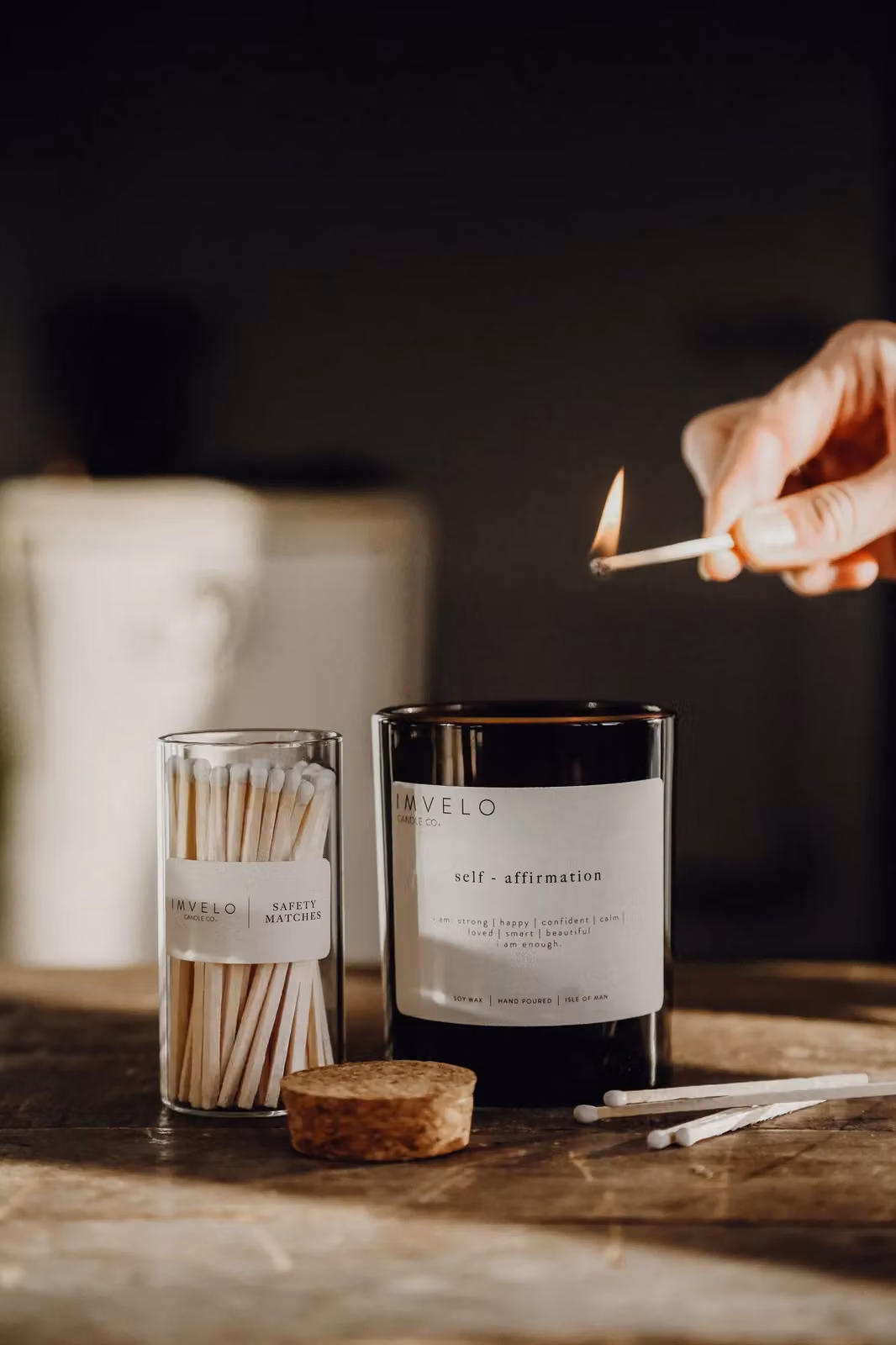 Imvelo Candle Co Definition Self-Affirmation Candle with Rose Geranium Essential Oil in Amber Glass – 2