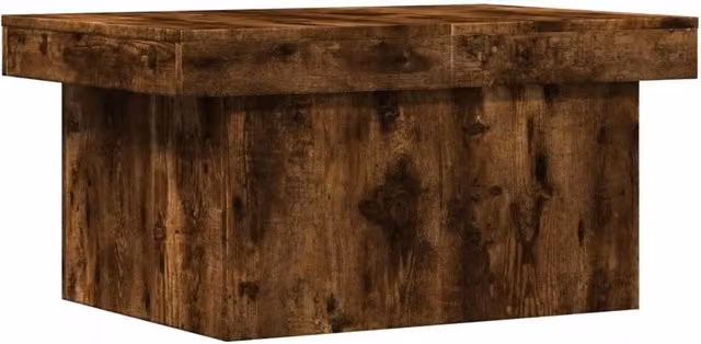 Berkfield Home Smoked Oak Coffee Table in Brown, W/D/H: 80 x 55 x 40 cm – 1