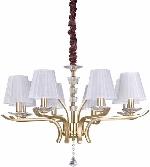 Ideal Lux Pegaso 8 Light Multi Arm Pendant Light in Gold/Brass