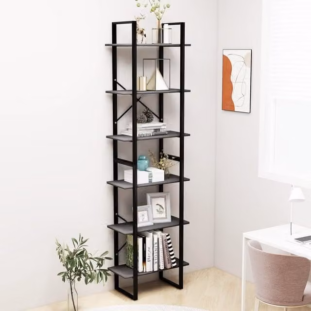 Berkfield Home Grey Storage Shelf W/D/H: 60 x 30 x 210 cm