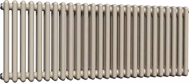 Lux Heat Horizontal 3 Column Steel Radiator in Grey and Beige, W: 119 cm, H: 50 cm