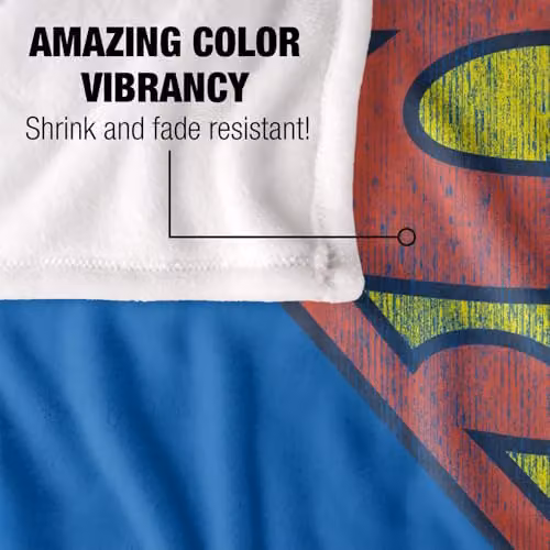 Warner Bros. DC Superman Retro Distressed Logo Super Soft Fleece Throw Blanket, Multicolour – 2