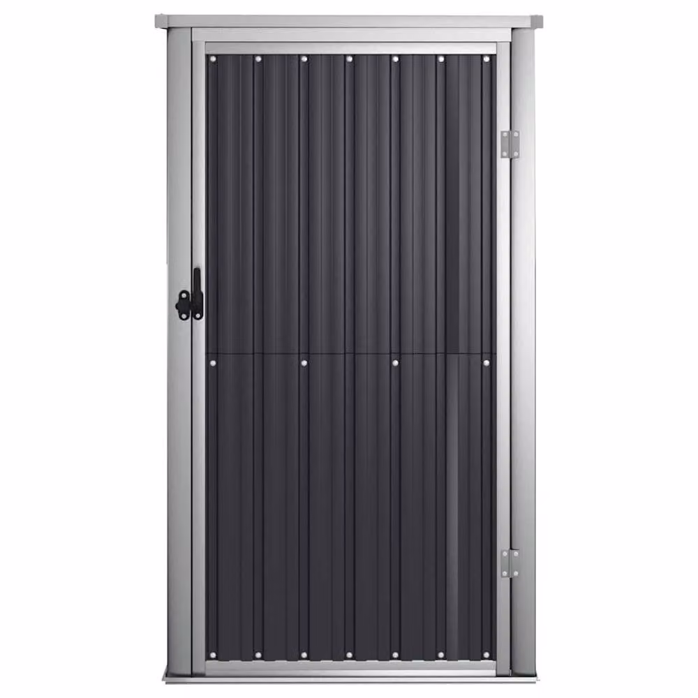Berkfield Home Garden Tool Shed in Anthracite Galvanised Steel, W/D/H: 88 x 89 x 161 cm – 3