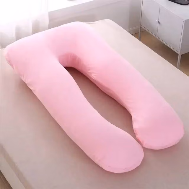 Ventryn U-Shaped Pregnancy Support Pillow with Removable Washable Cover, Pink – 1