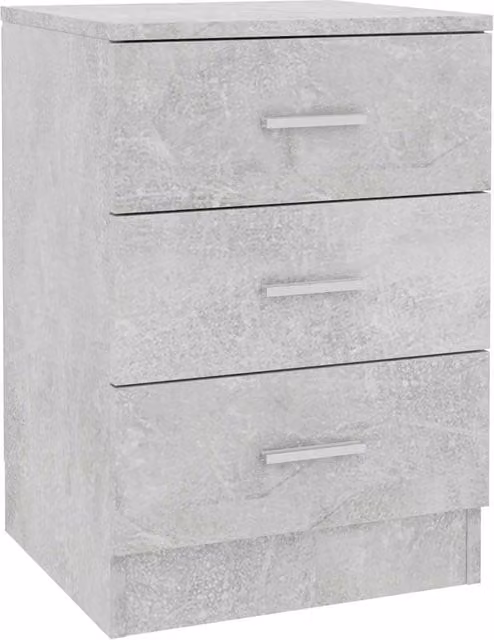 Berkfield Home Bedside Cabinet in Concrete Grey, W/D/H: 38 x 35 x 56 cm