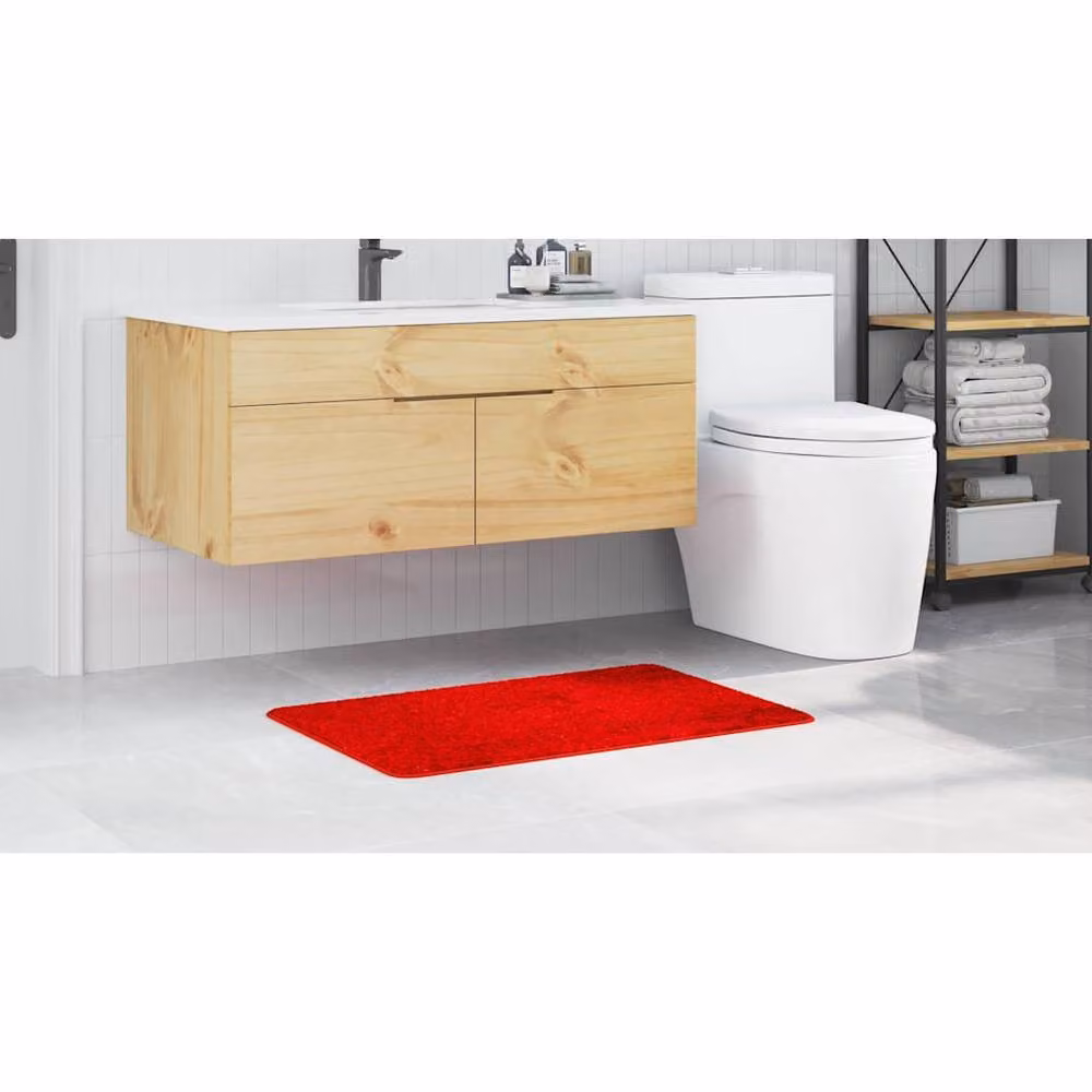Berkfield Home Lush Rectangular Non-Slip Bath Mat, Red, W: 60 cm, D: 90 cm – 3