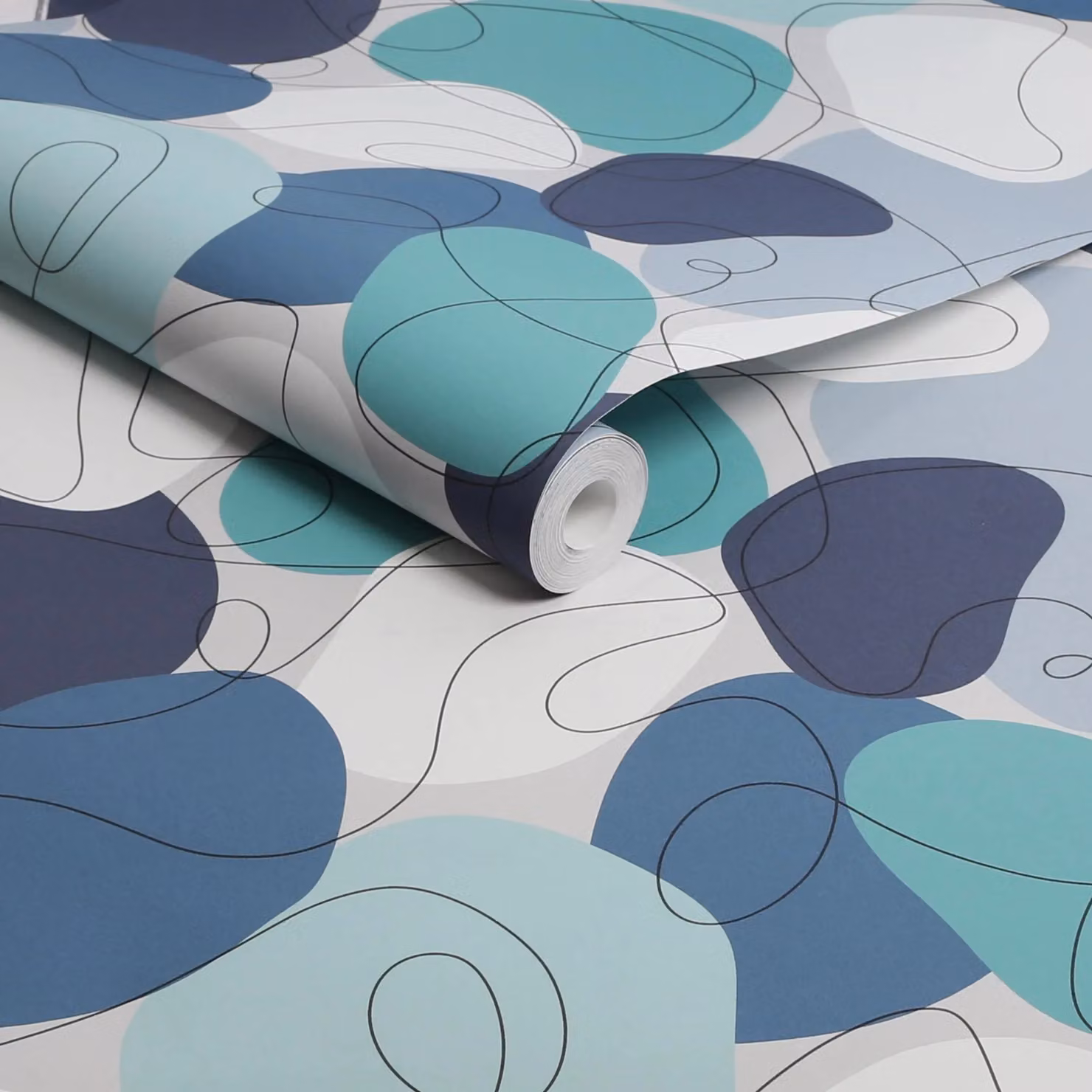 Envy Mood Peachy Blue Abstract Striped Wallpaper, W: 52 cm, H: 1000 cm – 3