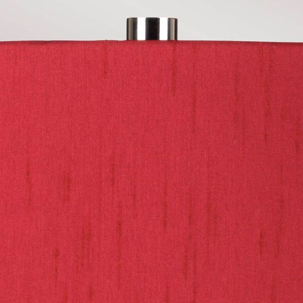 Netlighting Isla Batten Tabletop Accent Lamp in Polished Nickel with White and Red Fabric Shade – 2