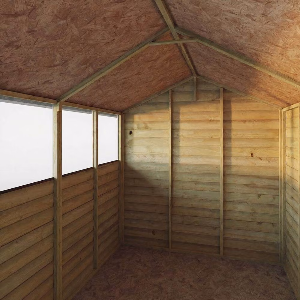 Mercia Double Door Overlap Apex Wooden Shed in Brown, W: 190.5 cm, D: 240.4 cm, H: 198.6 cm – 4