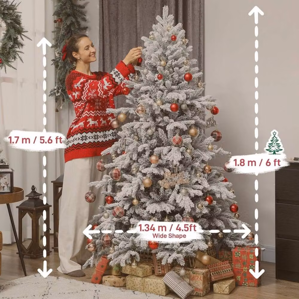 NESTLUNE 6ft Artificial White Snow Christmas Tree – 2