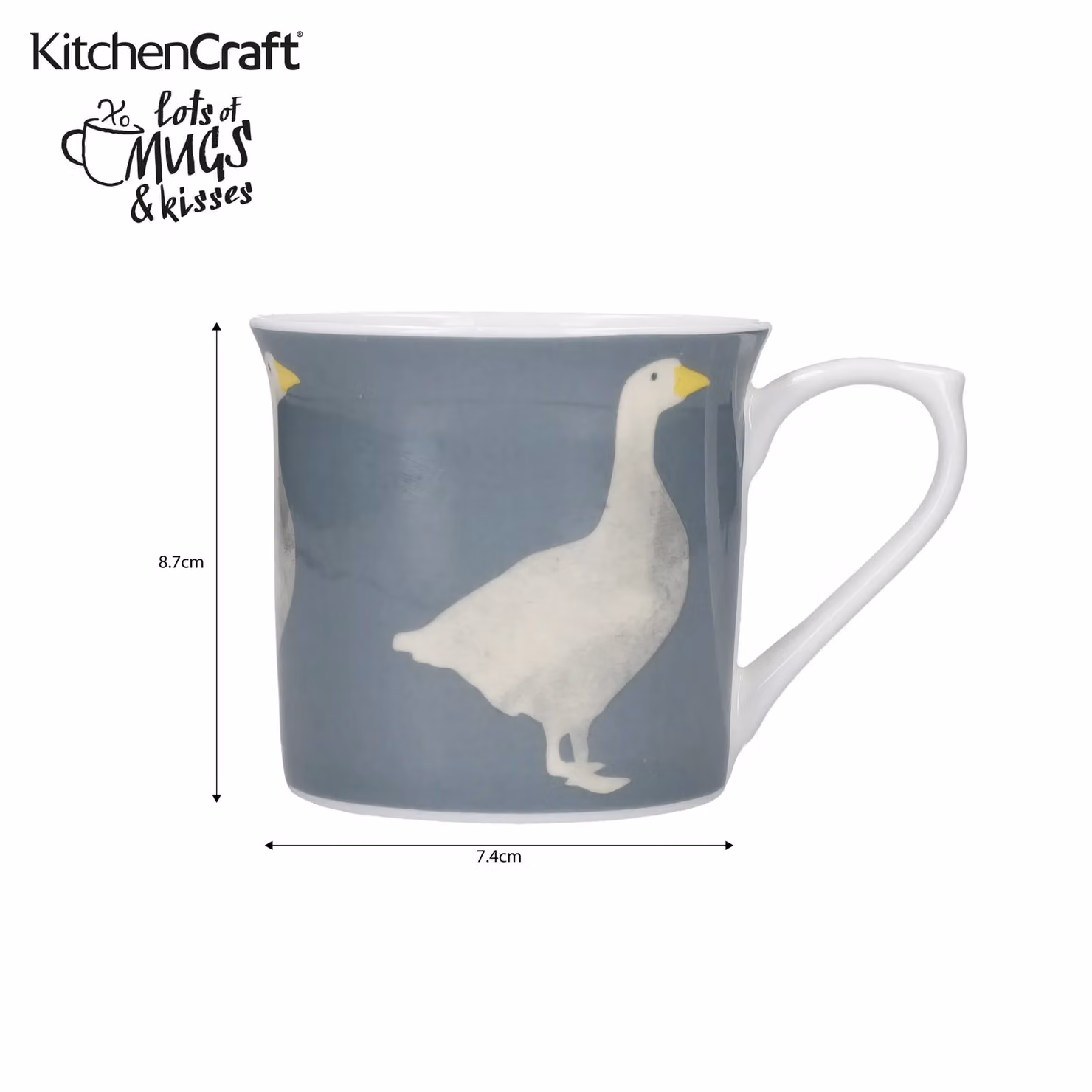 KitchenCraft 4-Piece Goose Ceramic Mug Set in Grey – 3