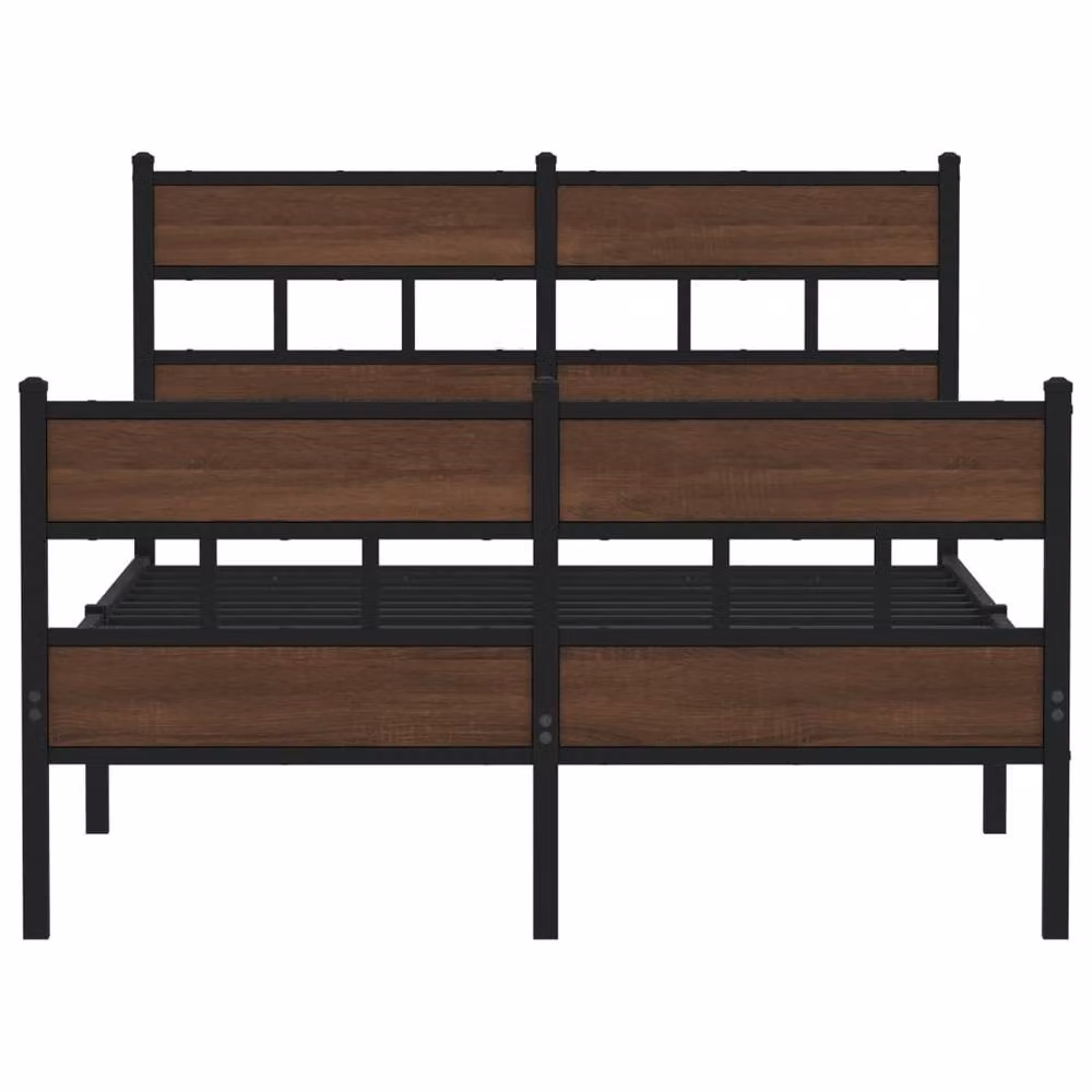 Berkfield Home Small Double Metal Bed Frame with Headboard and Footboard in Brown, W/D/H: 120 x 200 cm – 4