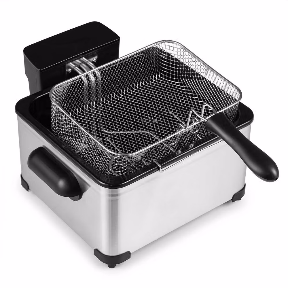Costway 5L Electric Deep Fryer 2000W with LED Touch Screen and 6 Presets in Silver – 3