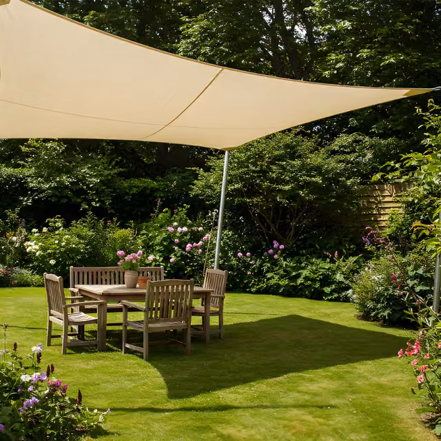 Kookaburra Pro Waterproof Rectangular Garden Sail Shade in Beige with UPF 50 Protection