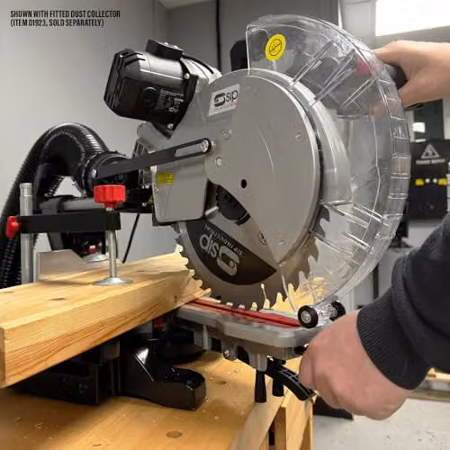 SIP 12 inch Sliding Compound Mitre Saw in Silver with 305mm Blade and 1.8kW Motor – 6