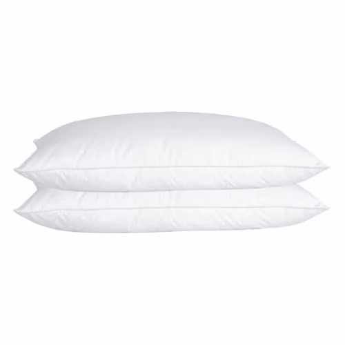Vision Linens Duck Feather and Down Pillow Pack of 2, White, Medium Firmness, Allergy Friendly and Breathable