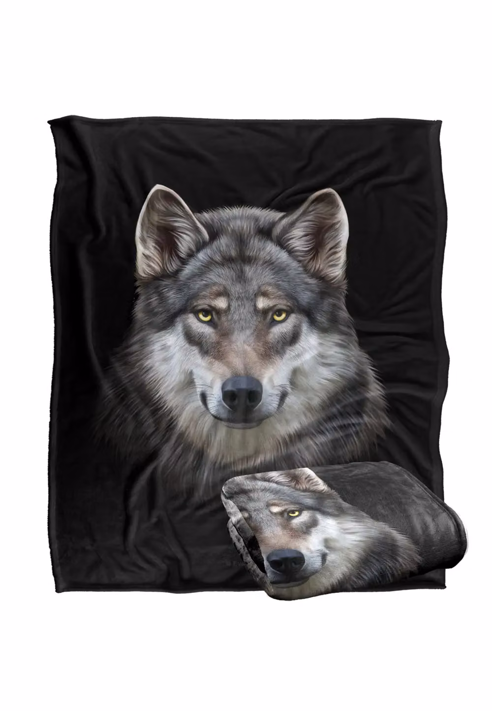 JQ Licensing Grey Wolf Head Super Soft Fleece Throw Blanket, W: 152 cm, D: 127 cm – 7