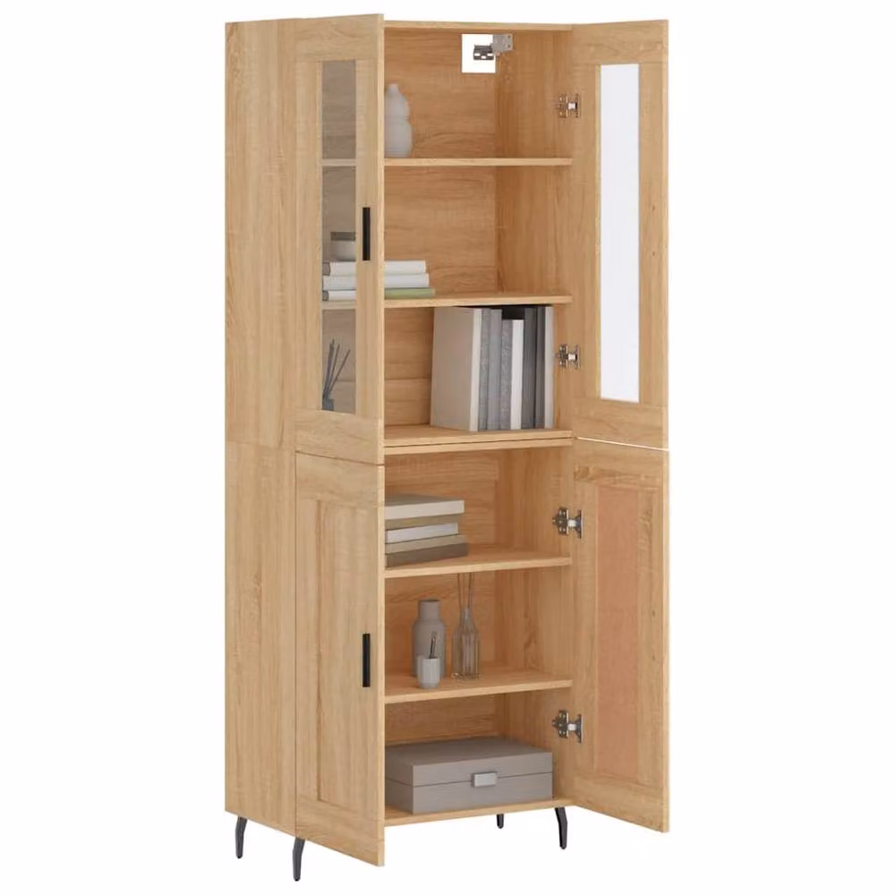 Berkfield Home Sonoma Oak Highboard in Light Tan, W: 69.5 cm, D: 34 cm, H: 180 cm – 3