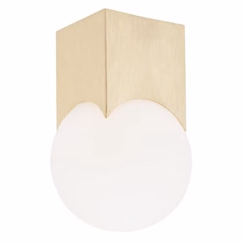 Argon Austin Surface Mounted Round Downlight in Brushed Brass with Opal Matt Glass